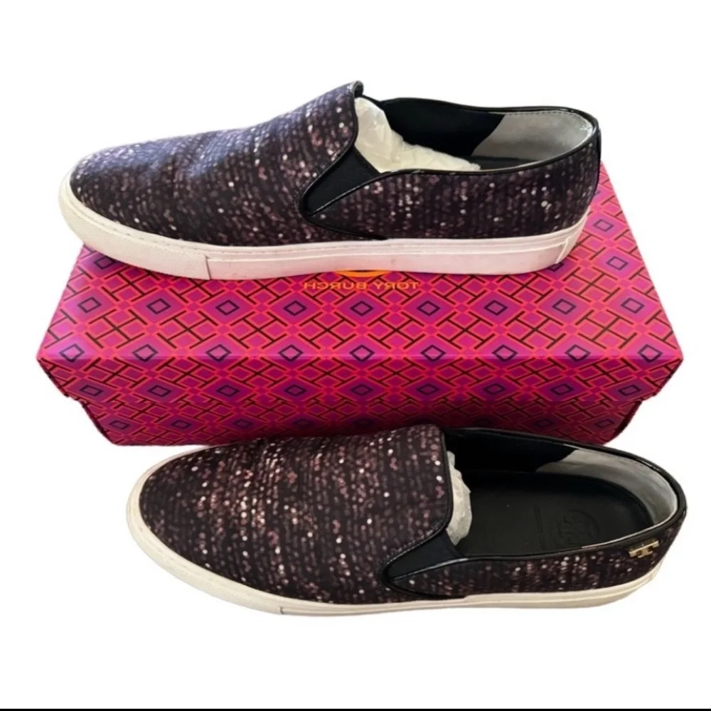 TORY BURCH Designer Multi-color Casual Slip-On Tennis Shoes/ Sneakers Size 8.5 - Picture 9 of 14